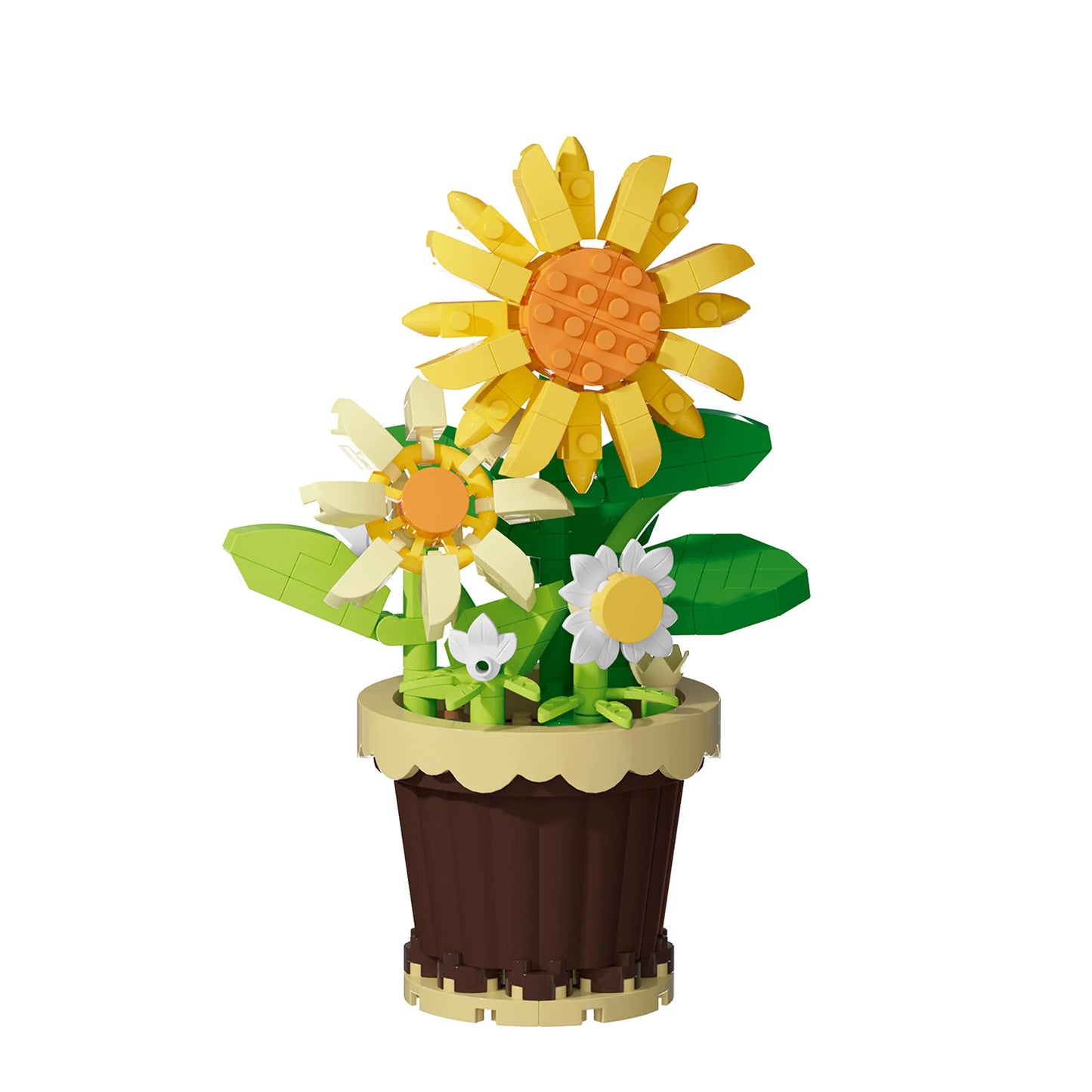 1PC Mini Succulent Flower Pot Building Blocks Simulation Flower Assembling Brick Model Kids Toys Home Decoration Collection Gift