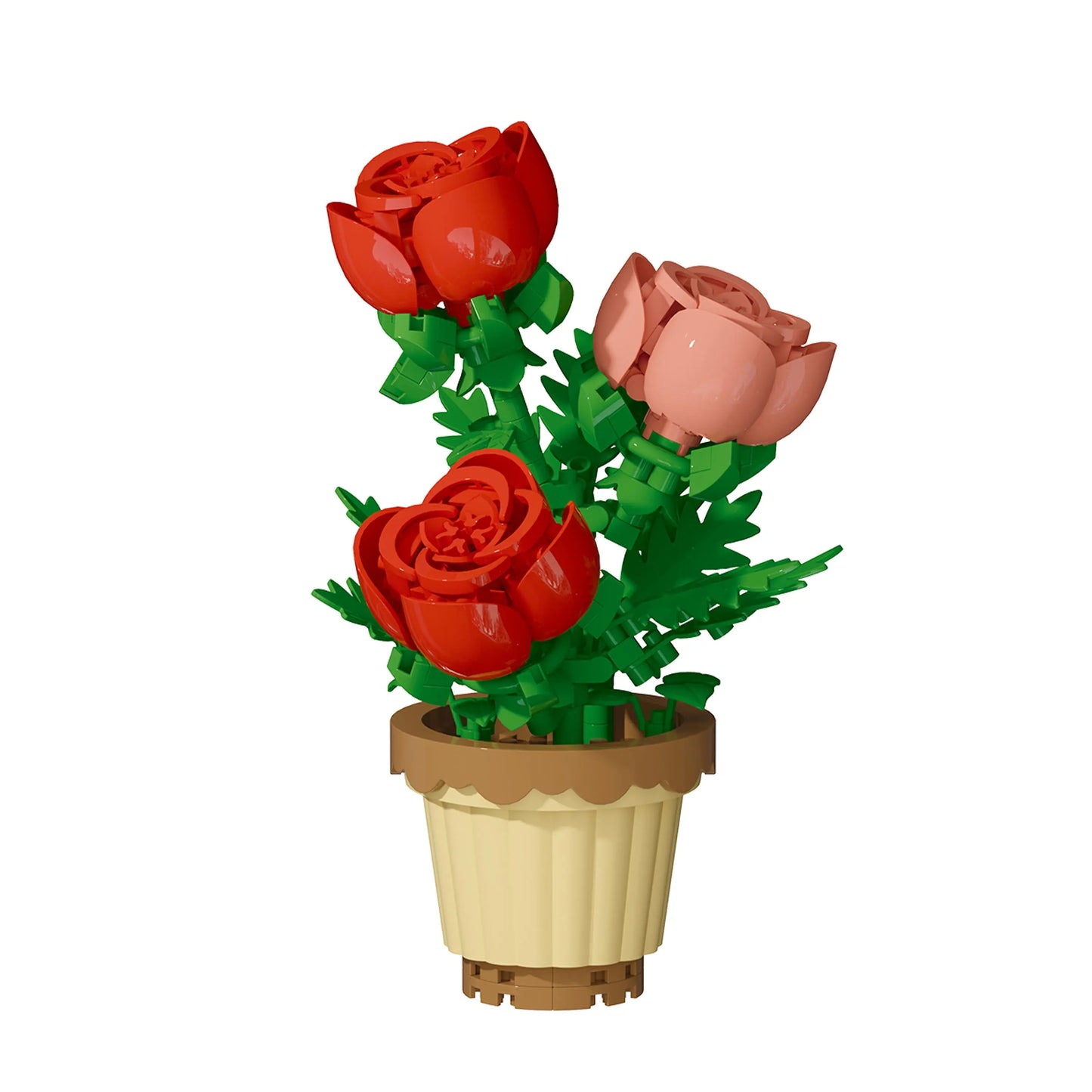 1PC Mini Succulent Flower Pot Building Blocks Simulation Flower Assembling Brick Model Kids Toys Home Decoration Collection Gift