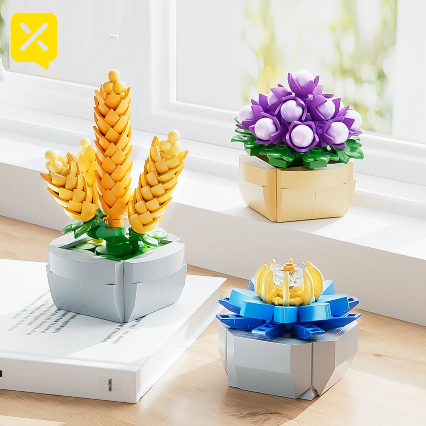 ToylinX 107PCS Building Blocks Succulent Plant Creative Bricks Kits DIY Assembled Toy,Potted Plants Flowers Gift for Children